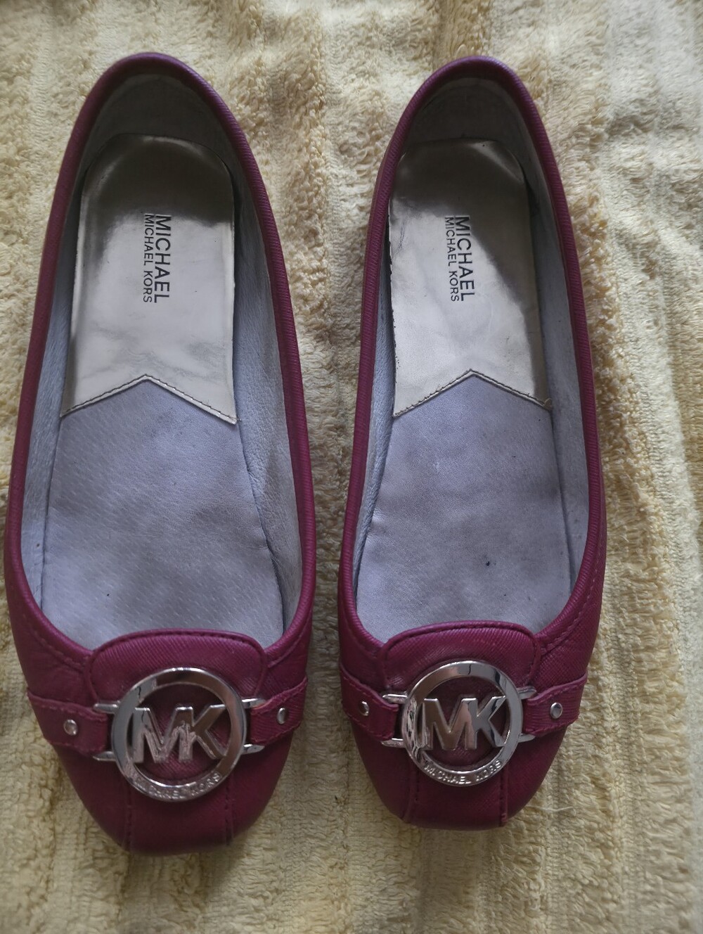 Michael Kors Red  MK Logo Ballet Flats